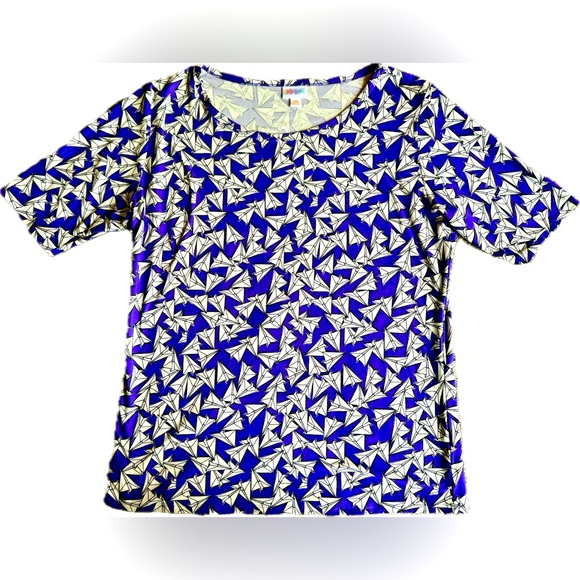 LuLaRoe Purple and White Paper Airplane Gigi Top - Picture 1 of 2